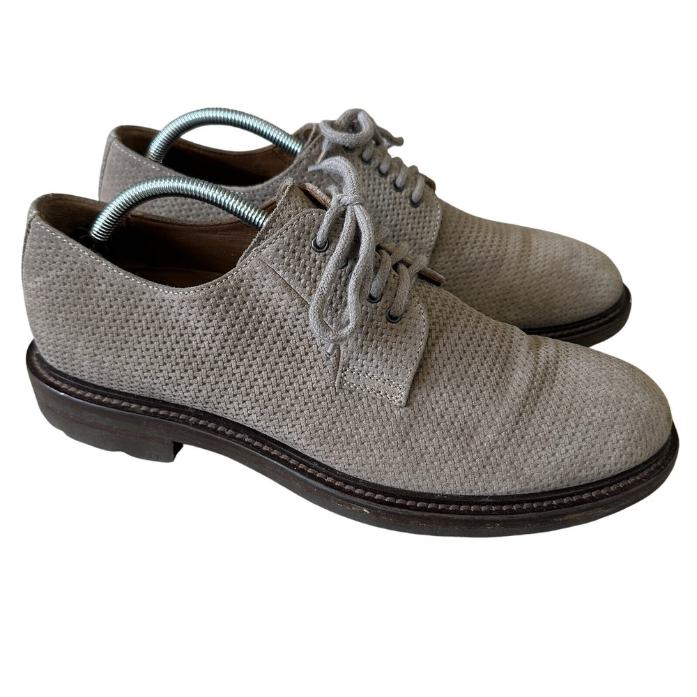 AQUATALIA Shoes Men's Size 11 Made In Italy Suede‎ Brown Tan Lace Up Oxfords